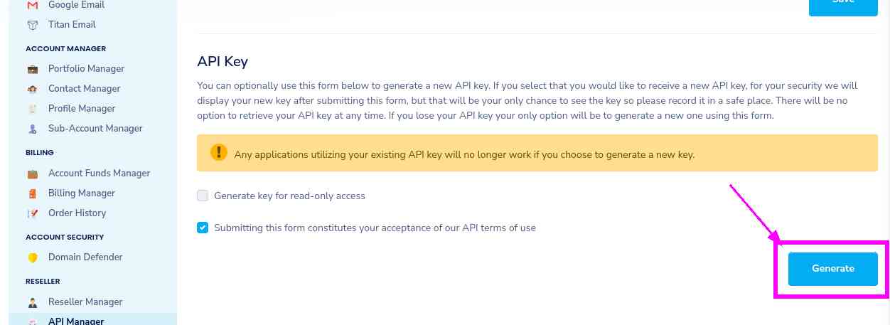 Before NameSilo API Key