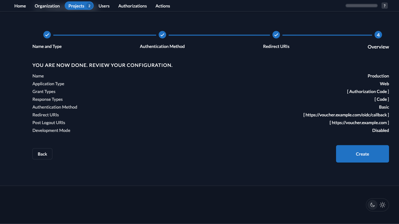 Project Create Overview