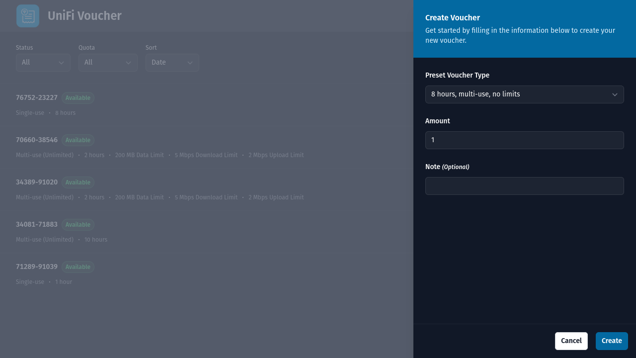 Create Voucher - Desktop