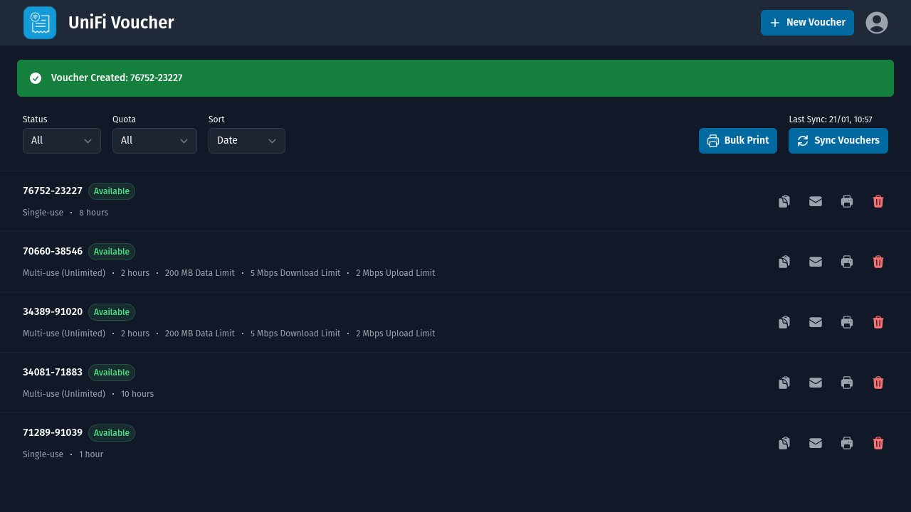 Vouchers Overview - Desktop