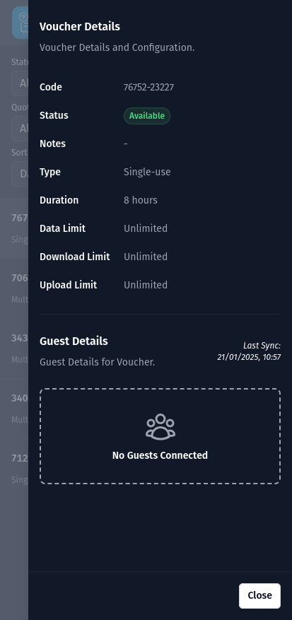 Voucher Details - Mobile